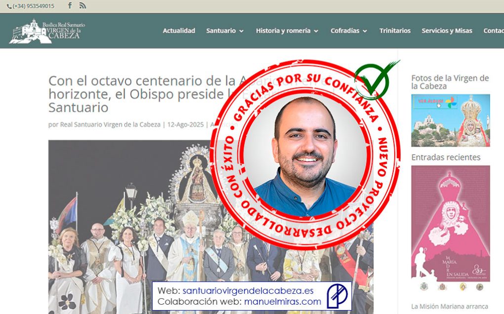 Colaboro en la renovación web del Real Santuario de la Virgen de la Cabeza